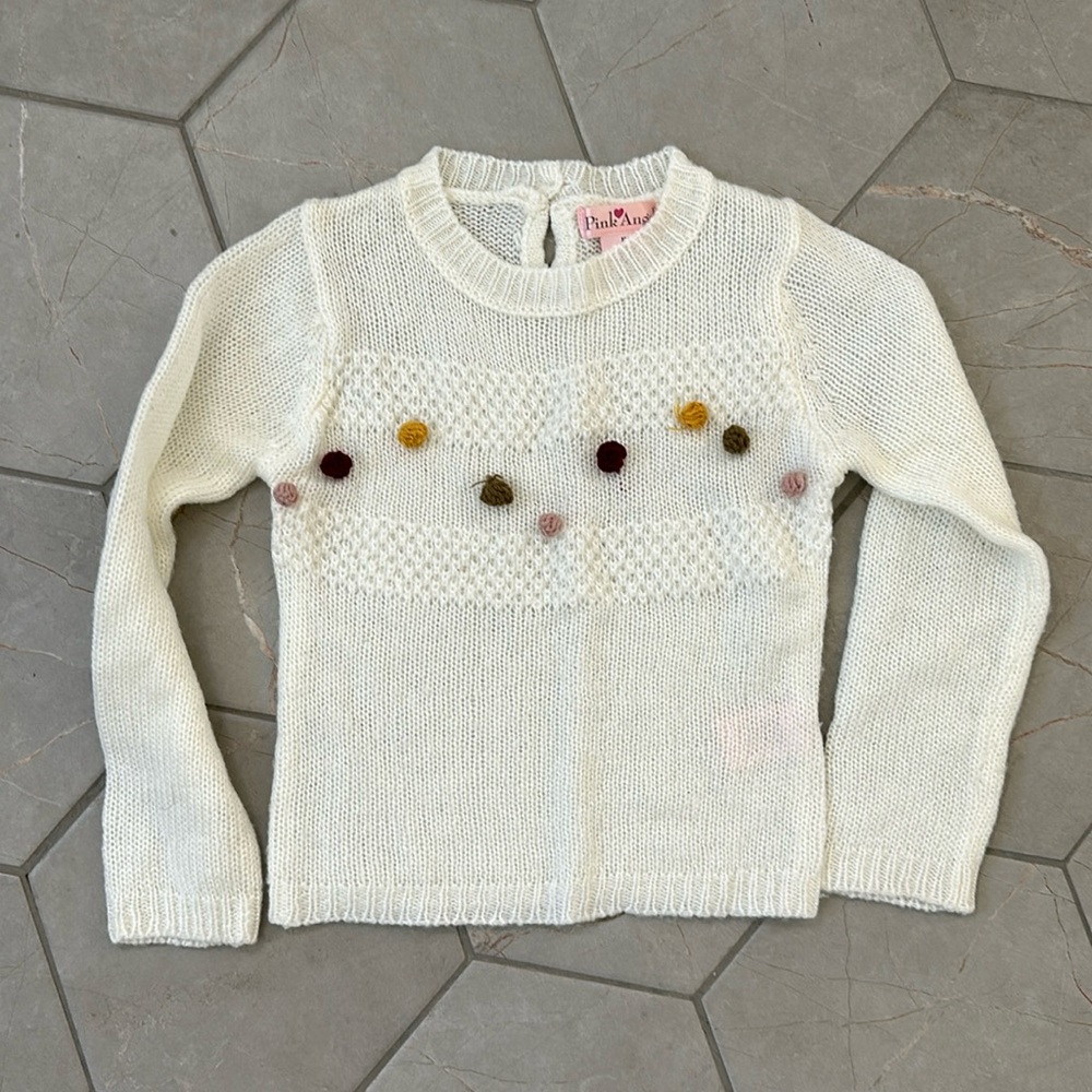 Pink Angel Pom Pom Sweater